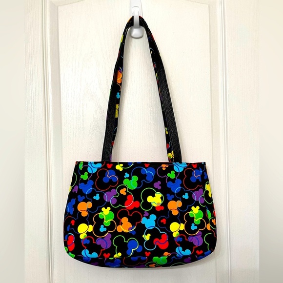Rainbow Mickey Mouse Ears Custom Made Shoulder Bag With Purse Pal Wallet - Picture 2 of 12